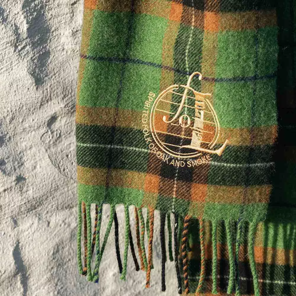 Laphroaig whiskey blanket with embroidery
