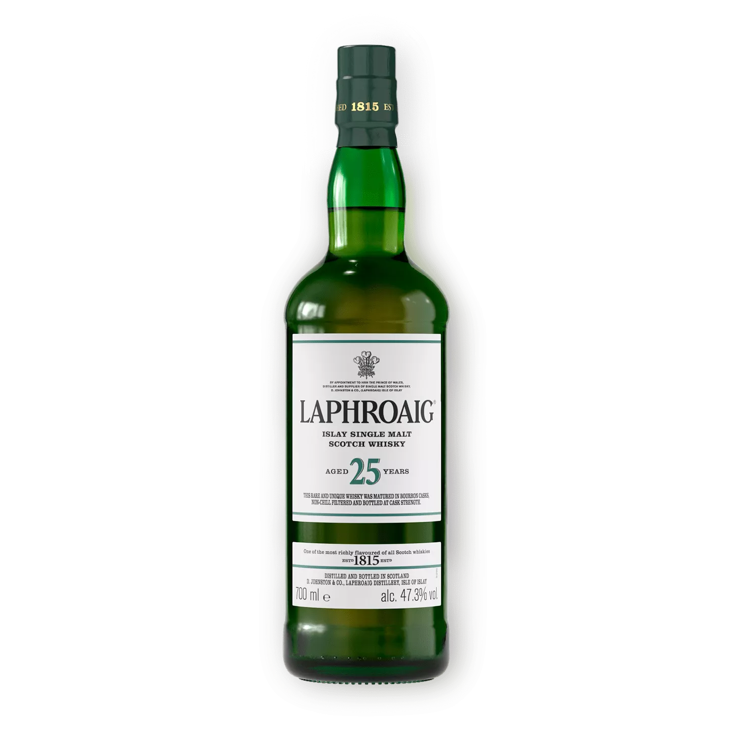 Laphroaig 25 year old cask strength bottle front